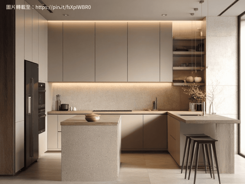 奶茶色廚具｜廚櫃顏色推薦